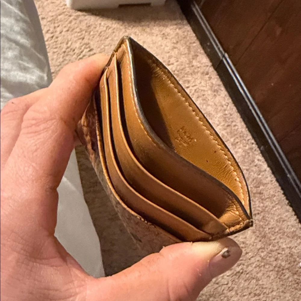 MCM Tan Leather Money Clip with Silver Accent